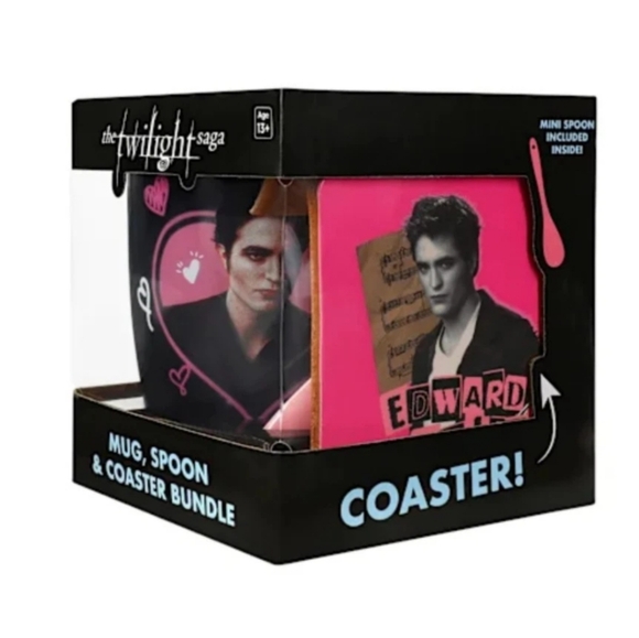 Twilight Edward Cullen Ceramic Mug Coaster Set Movie Poster Print Tea Coffee Cup - Picture 4 of 6